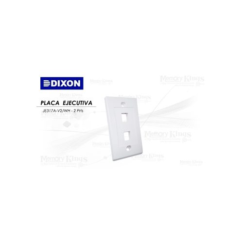 PLACA EJECUTIVA VERTICAL 2 PUERTOS DIXON BLANCO