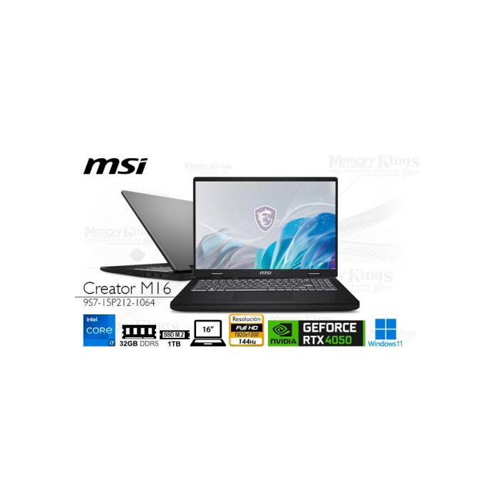 LAPTOP Core i7-14700HX MSI Creator M16 HX C14VEG 32|1TB|16" GEFORCE RTX 4050 6GB, W11PRO