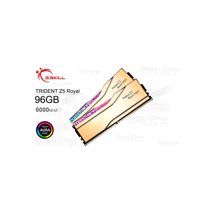 MEMORIA DDR5 96GB 6000 CL28 G.SKILL Trident Z5 Royal Neo (2x48GB) AMD EXPO GOLD