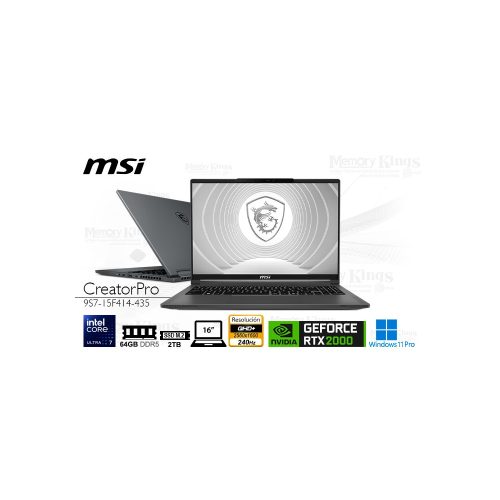 LAPTOP Core Ultra 7 155H CreatorPro 16 AI Studio 64|2TB|16" QUADRO RTX 2000 Ada W11PRO