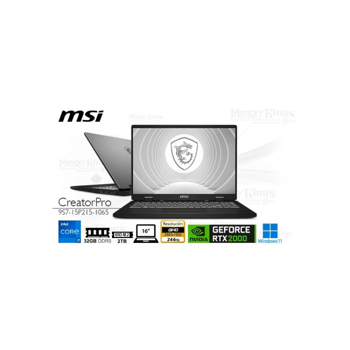 LAPTOP Core i7-14700HX MSI CreatorPro M16 HX 32|2TB|16" GEFORCE RTX 2000 Ada 8GB, W11PRO