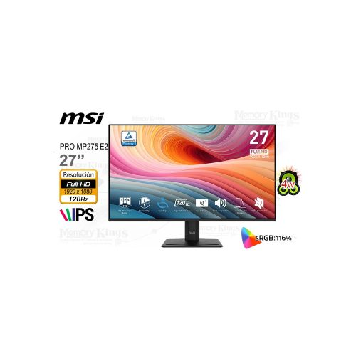 MONITOR 27 MSI PRO MP275 E2 iPS FHD 120HZ 1MS BLACK
