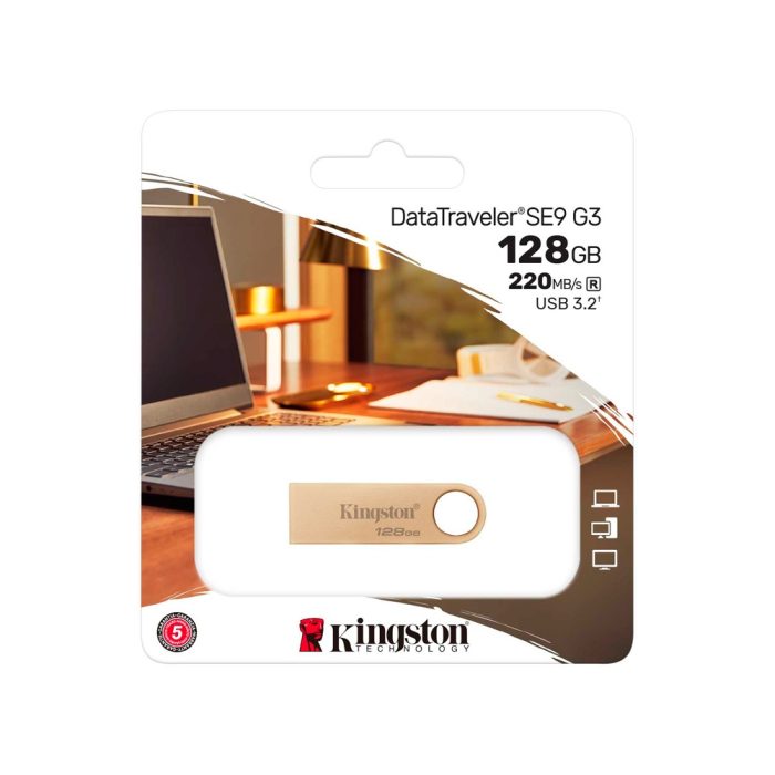 MEMORIA USB 128GB KINGSTON DT SE9 G3 METAL GOLD