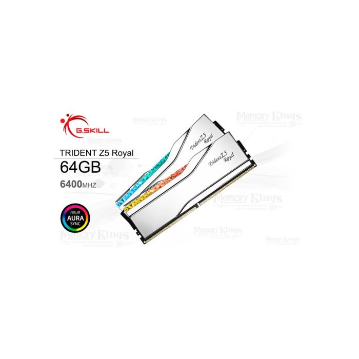 MEMORIA DDR5 64GB 6400 CL32 G.SKILL TRIDENT Z5 ROYAL (2x32GB) SILVER