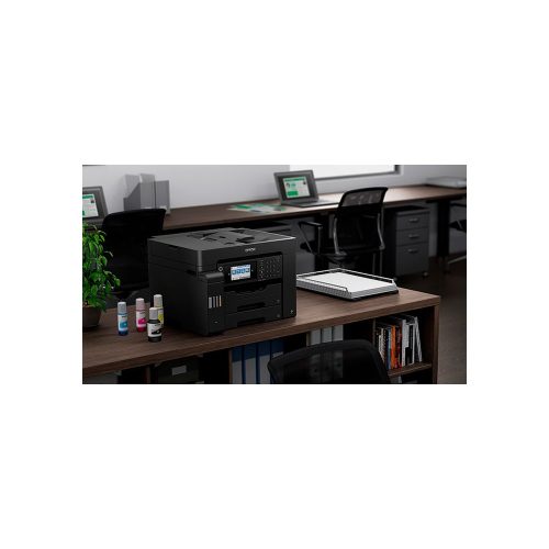 Impresora de inyección de tinta multifunción Epson L15150 Inalámbrico EcoTank - Color - Copiadora/Fax/Impresora/Escáner - 32 ppm Mono/22 ppm de impresión en color - 4800 x 2400 dpi Impresión - Dúplex impresión Automático - Color Escáner - 1200 - Color Fax - Ethernet - LAN inalámbrica - Wi-Fi Direct, Epson Connect, Apple AirPrint, Google Cloud Print - USB