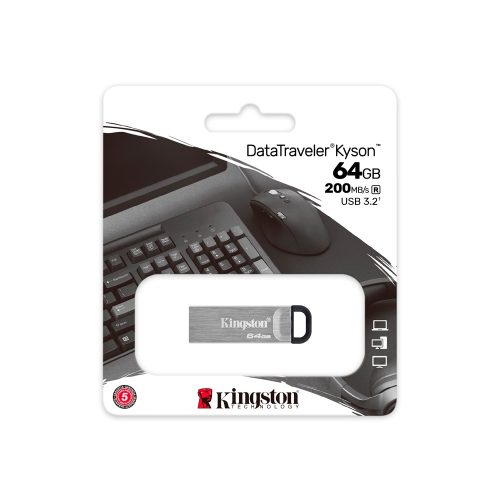 MEMORIA USB 64GB KINGSTON KYSON METAL SILVER