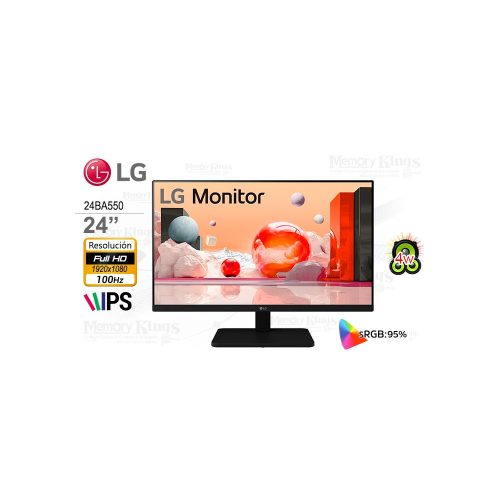 MONITOR 24 LG 24BA550 iPS FHD 100HZ PIVOTE con Parlante integrado