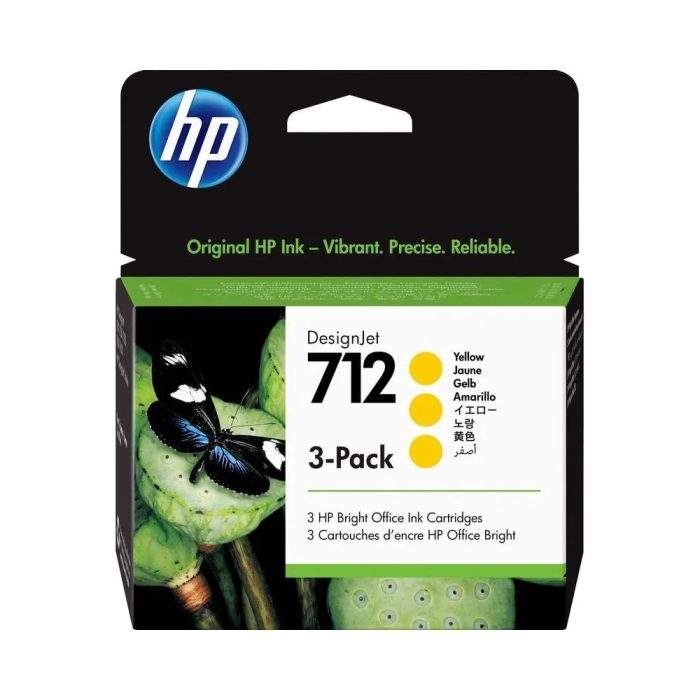 HP 712 - Paquete de 3 - 29 ml - amarillo - original - DesignJet - cartucho de tinta