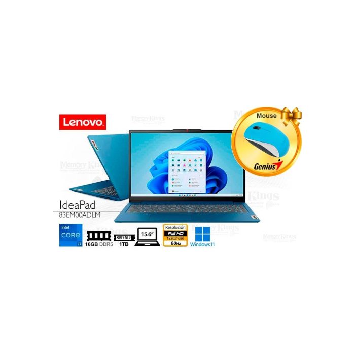 LAPTOP Core i7-13620H LENOVO IdeaPad Slim 3 15IRH8 16|1TB|15.6" grafica Intel UHD W11HOME