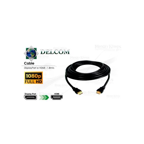 CABLE DP a HDMI 1.8mts DELCOM 4K