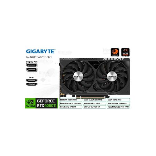 GEFORCE RTX 4060 Ti 8GB 128 bit GIGABYTE WINDFORCE OC