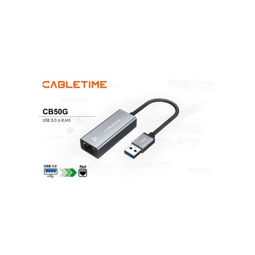 ADAPTADOR DE USB 3.0 a RJ45 CABLETIME CB50G USB-A