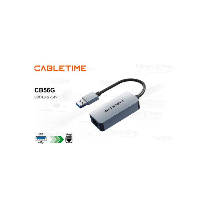 ADAPTADOR DE USB 3.0 a RJ45 CABLETIME CB56G USB-A