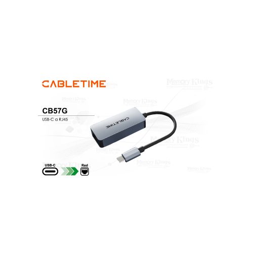 ADAPTADOR DE USB 3.0 a RJ45 CABLETIME CB57G USB-C