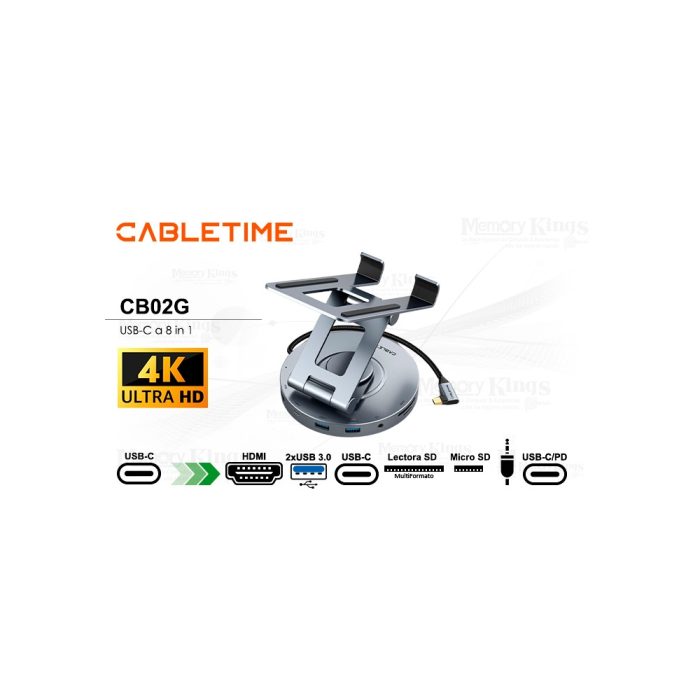 SOPORTE para TABLET +HUB CABLETIME CB02G 8in1