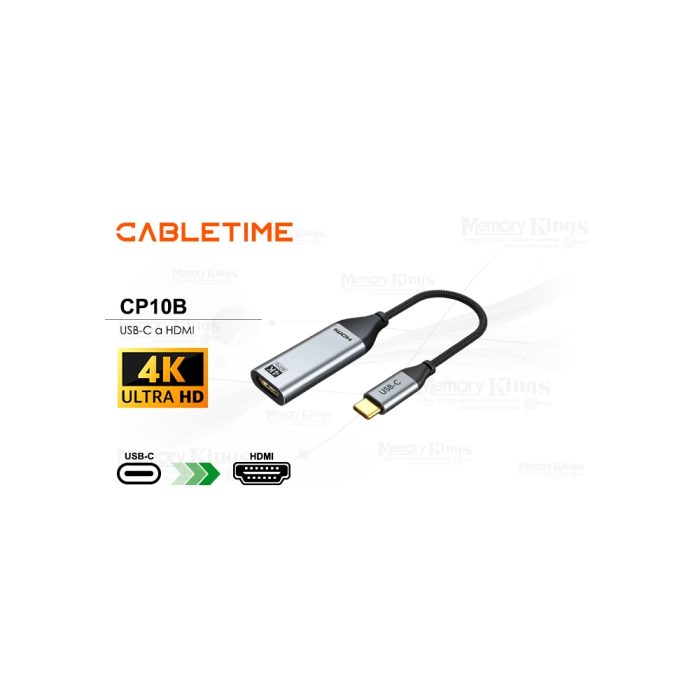 Adaptador USB-C a HDMI CABLETIME CP10B 4K 60Hz - Conexión Rápida y Compatible con Todos tus Dispositivos