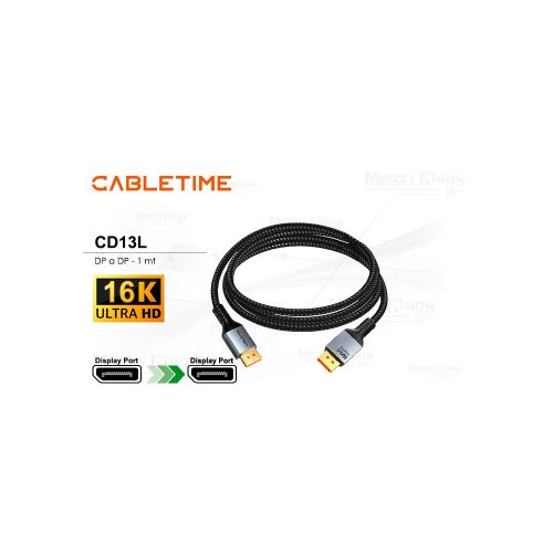CABLE DP a DP 1mt CABLETIME CD13L 80GBPS