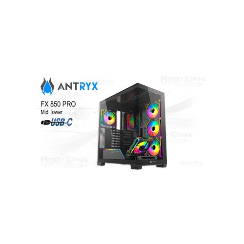 CASE Mid Tower ANTRYX FX-850 PRO ARGB 5FAN BLACK