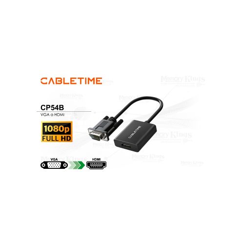 ADAPTADOR VGA a HDMI C|audio CABLETIME CP54B 1080