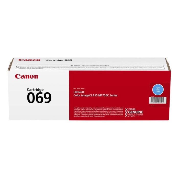 Tóner Cian Original de Alta Capacidad 069 para Canon MF753Cdw, MF751Cdw y LBP674Cdw