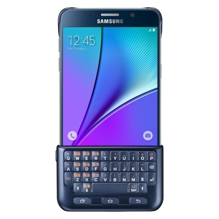 Funda Samsung Galaxy Note 5 con teclado integrado, color negro azulado – Protección y estilo