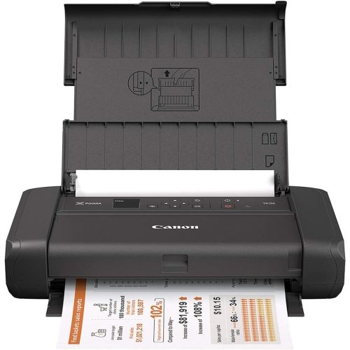 Impresora portátil Canon Pixma TR150, inalámbrica, compacta, conexión WiFi y USB 2.0, compatible con PC y laptop