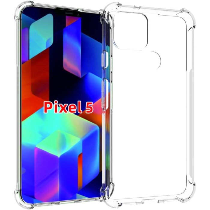 Funda transparente antigolpes VIESUP para Google Pixel 5 - Silicona flexible y ligera