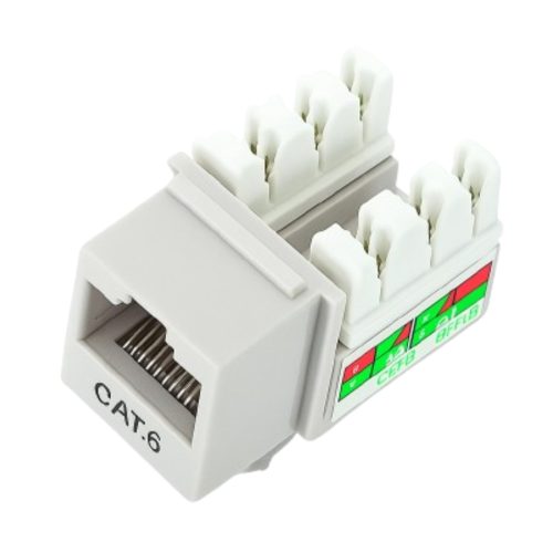 ADAPTADOR JACK RJ45 CAT 6 DIXON Blanco