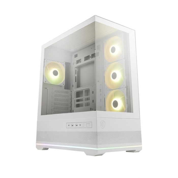 Caja Mid Tower MSI MAG PANO 110R PZ blanca - Compatible con placas BTF y Zero ATX, mATX