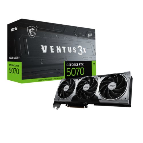 TARJETA DE VIDEO MSI RTX 5070 12G VENTUS 3X OC GDDR7 HDMI DP PCI.E