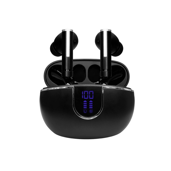 Audífonos TEROS TE-8075N, Bluetooth, TWS, negro