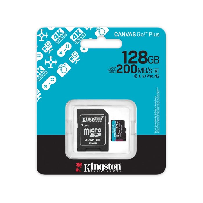 128GB microSDXC Canvas Go Plus Gen4 200MB/s A2 U3 V30 Card + Adapter
