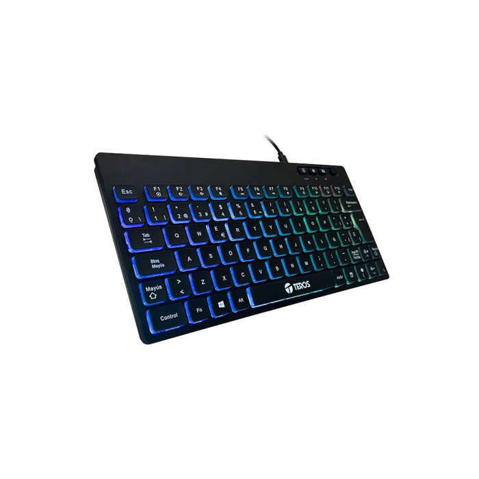 Teclado inalambrico TEROS TE-4066G, multimedia, con iluminación RGB backlit