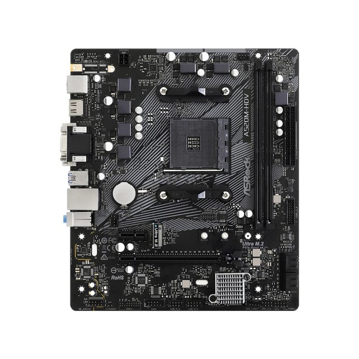 Motherboard ASROCK A520M-HDV, Chipset AMD A520, Socket AMD AM4, mATX
