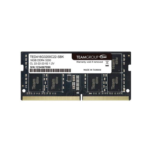 Memoria SO-DIMM TeamGroup Elite, 16GB DDR4-3200MHz (PC4-25600) 1.2V, CL22