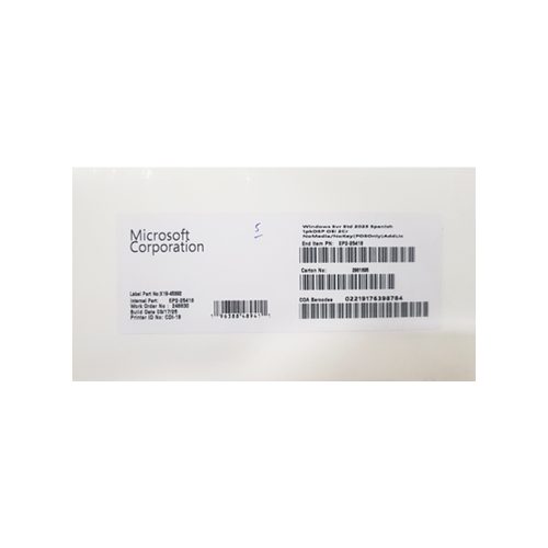Microsoft Windows Svr Std 2025 Spanish Oei 2Cr (Apos) (Ep2-25418)