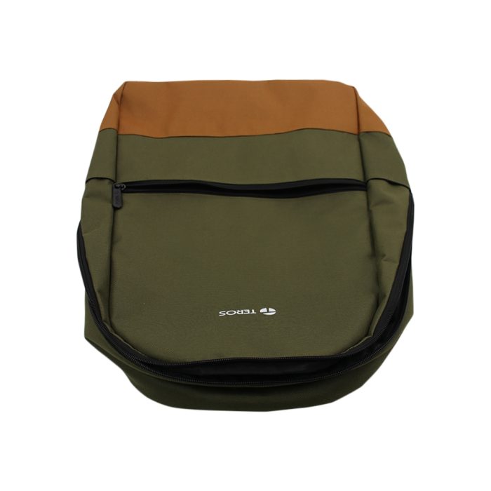Mochila Teros Nova verde/marrón para notebooks de hasta 15.6" - diseño moderno y funcional