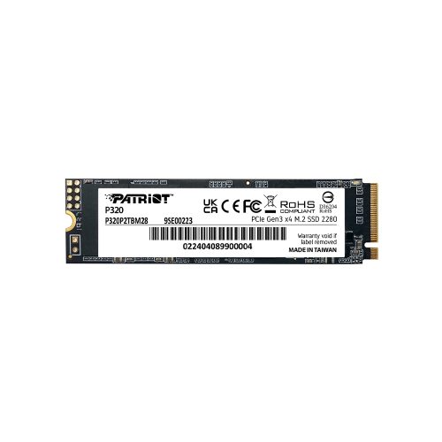 Unidad en estado sólido PATRIOT P320, 256GB, M.2 2280 PCIe Gen 3 x4 NVMe 1.3