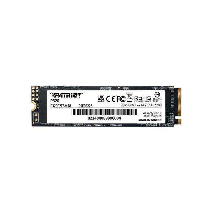 Unidad en estado sólido PATRIOT P320, 256GB, M.2 2280 PCIe Gen 3 x4 NVMe 1.3