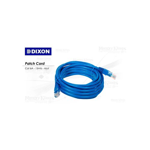 Cable de red Patch Cord Dixon Cat 6A 15m - Azul, alta velocidad y conexión confiable
