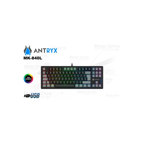 Teclado gaming ANTRYX MK-840L TKL con retroiluminación RGB y switches rojos para máxima precisión