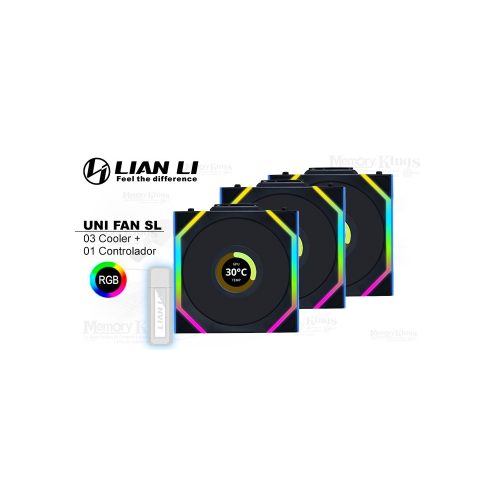 Ventilador Lian Li Uni Fan SL 120mm ARGB 3 en 1 - Potente refrigeración y diseño elegante en negro