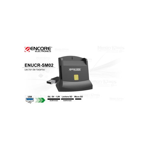 Lector de DNI Electrónico Encore ENUCR-SM02-SD con Conexión USB y Diseño Compacto - Ideal Para Identificación