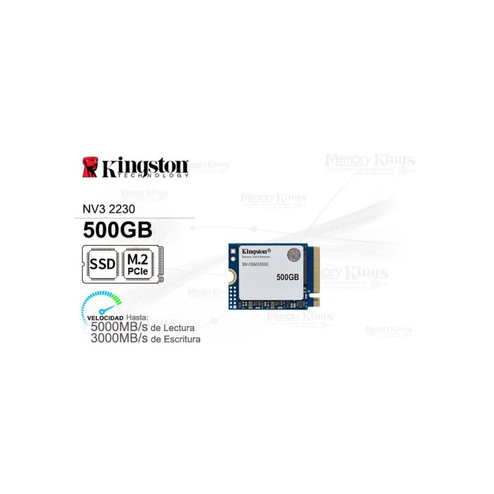 SSD KT NV3 500GB NVMe 2230 - Almacenamiento rápido y compacto para tu portátil y dispositivos móviles