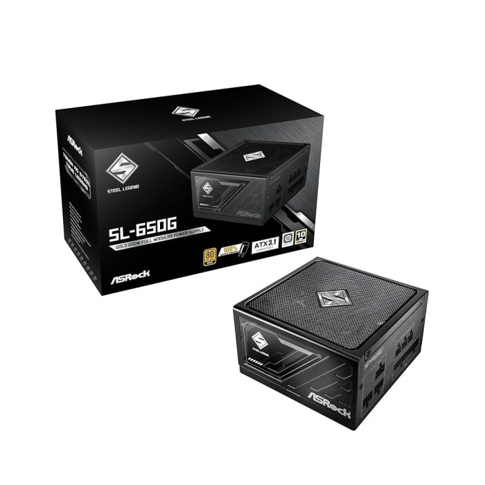 Fuente de poder ASRock SL-650G 650W 80+ Gold modular compacta para PC de gama media