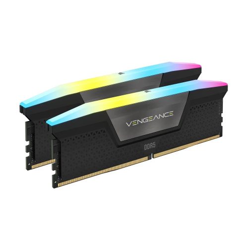 Memoria RAM Corsair Vengeance RGB 32GB (2x16GB) DDR5-6400MHz, CL38, negra, con iluminación RGB