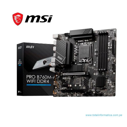 Motherboard MSI PRO B760M-A WIFI LGA1700, Ideal para PC Gaming, Conectividad Wi-Fi y Rendimiento Óptimo