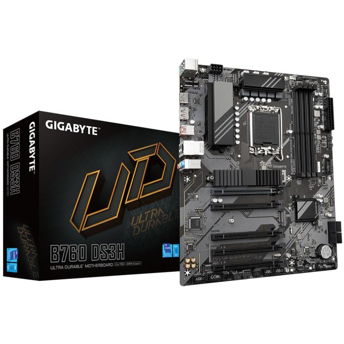 Placa base Gigabyte B760 DS3H, DDR5, alta velocidad, ideal para gaming y rendimiento eficiente