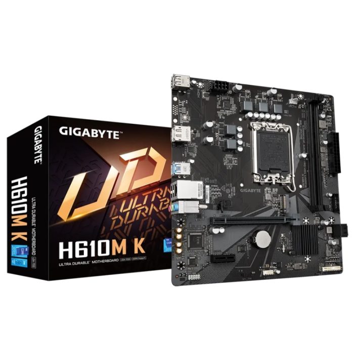 Placa base Gigabyte H610M-K LGA 1700, DDR5, 128GB, NVMe PCIe 4.0, HDMI, ideal para gaming