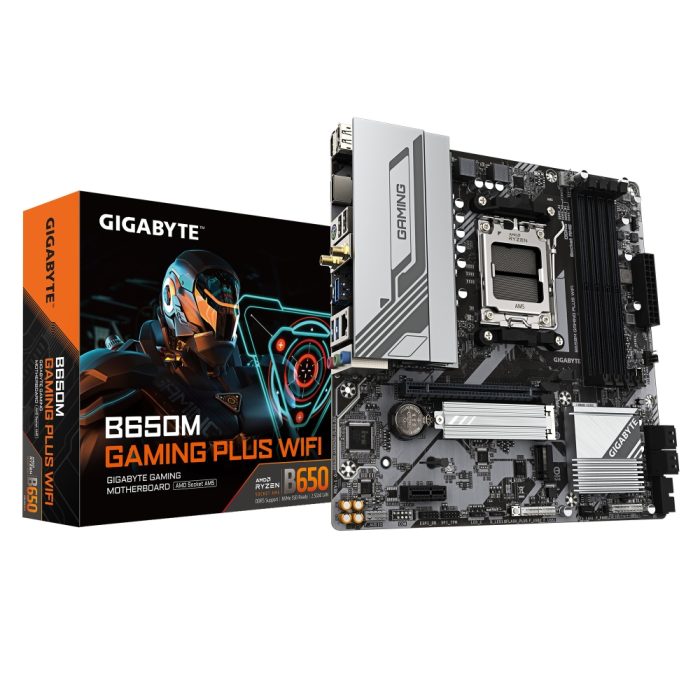 Placa madre Gigabyte B650M Gaming Plus WiFi DDR5, ATX, HDMI, ideal para gamers y alto rendimiento